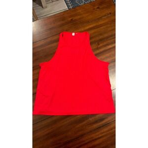 LSKD Womens Red Pace Running Activewear Tank Top XL High Neck Racerback